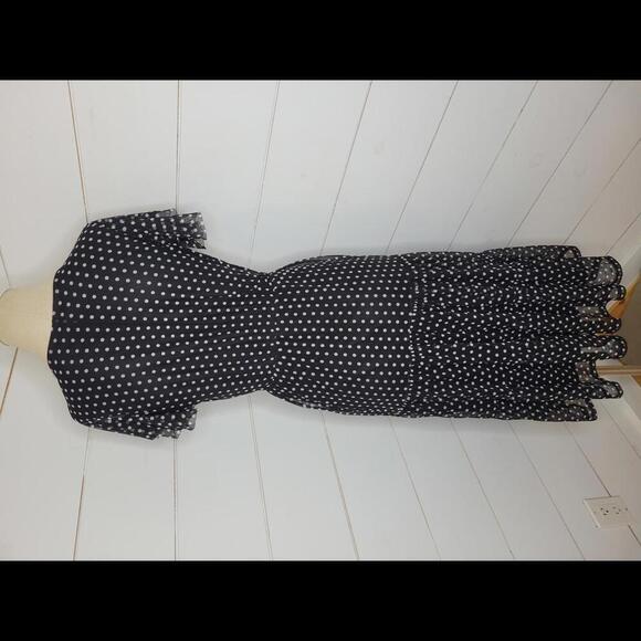 Elizabeth & Nicole medium black & white dot dress - Picture 3 of 4